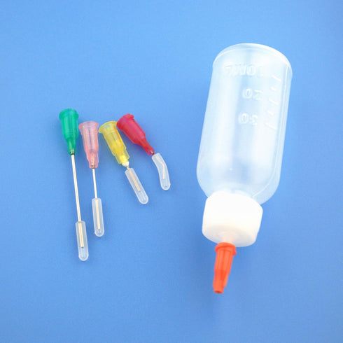 6Pcs Syringe Bottle with 15Pcs Dispensing Needles and 12Pcs Cap (30ml+50ml)