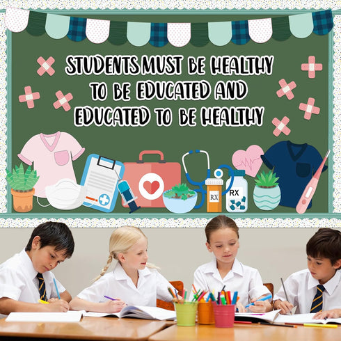 Healthy Bulletin Board Set for Healthcare Workers, Nurses, Medical RN Cutouts, Classroom Decorations for Students