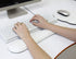 RICHEN White Ergonomic PU Leather Keyboard Wrist Rest and Mouse Pad Set, Comfortable Memory Foam for Office and Gaming