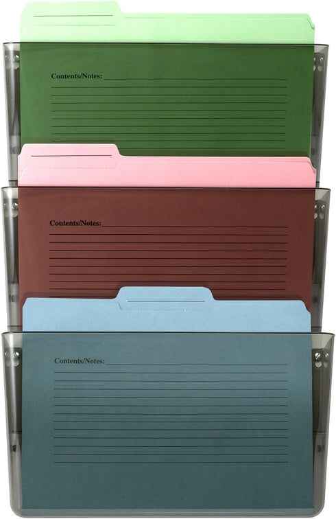 Officemate Wall File, Smoke, Set of 3 (21421)