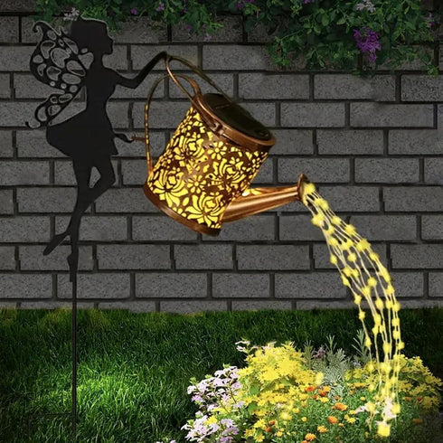 Neioaas Solar Watering Can Lights,LED Solar Lantern String Light Outdoor Garden Waterproof Hollowed-Out
