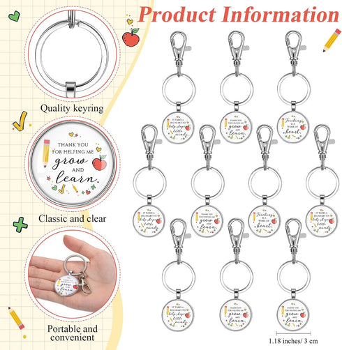 Daifunli 20 Set 3 Teacher Appreciation Gifts in Bulk Thank You Inspirational Ballpoint Pens Styles Metal Keychains