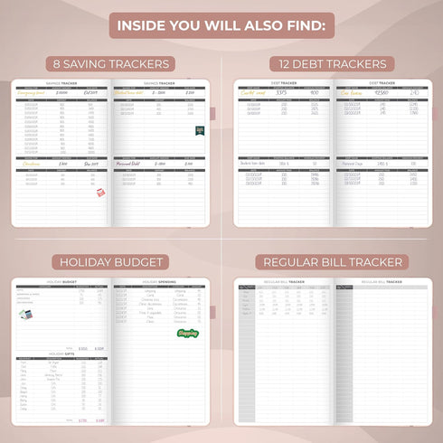 Clever Fox Budget Planner, Expense Tracker Notebook, Monthly Budgeting Organizer, A5 in Rose Gold