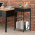 FANSXIVITA 3-Tier Printer Stand with Fabric Drawer, Industrial Sturdy Under Desk Printer Cart with Open Storage, Narrow