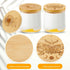 6 Packs Set Tessco for you Yogurt Jar Lids Bamboo Wood for Jars Reusable Lid with Silicone Sealing Rings and Different