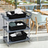 Leendines 24 Commercial Set 4 Liters Plastic Meat Tub Bus Box, Black Bus Bin/Bus Totes