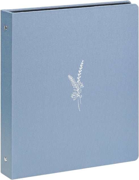 Durable 3 Ring Binder, 1 Inch Round Rings, Wheat Blue Linen Cover, Holds 8.5 x 14 inch Paper