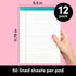 PAPERAGE 12 Pack Lined Legal Pads (Rainbow), 50 Sheets Each, Wide/Legal Ruled, 8.5 inches x 11 inches