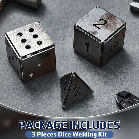 3 Pieces Dice Welding Kit, Mild Steel Triangle Plate for Beginners, DIY Welding Equipment, 3 Styles (1.5 Inch)