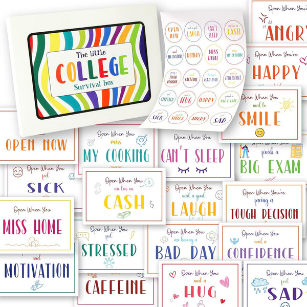 Open When Envelopes for College Student Gift Cards, 20 Pcs Open When Letters Kit for College Gifts