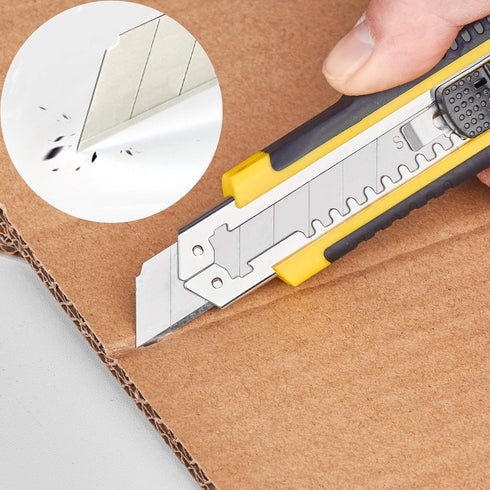 DOWELL Utility Knife Box Cutter - Retractable Heavy Duty Snap Off with Extra Blades (3PCS)