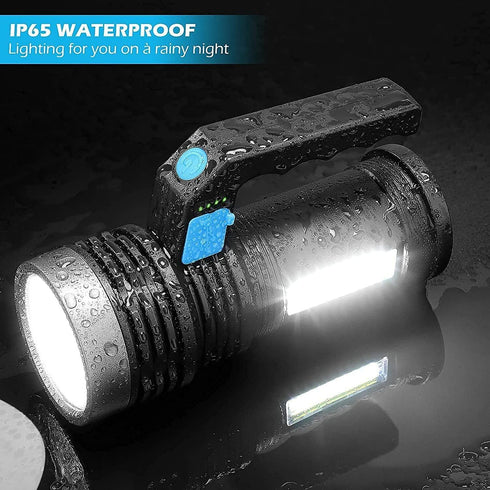 Wrrozz LED Flashlight High Lumens, USB Rechargeable Emergency Flashlight with 4 Modes for Outdoor Use