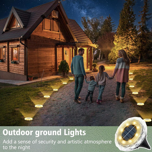 6 Pack echosari Solar Ground Lights, Upgraded Solar Garden Lights Auto ON/Off Landscape Lighting Outdoor In-Ground