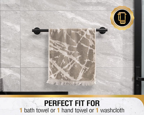 HITSLAM Matte Black 19.8 Inch Towel Bar for Bathroom, Wall Mounted Stainless Steel Rack