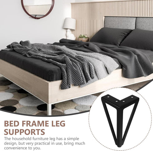 Set, 15.5cm 4 OUNONA Metal Sofa Feet and Cabinet Legs Matte Black Metal Furniture Legs Replacement for Couch, Tv Stand