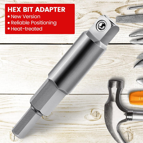 ANCIRS 2 Pack 3/16 to 5/16 Service Wrench Hex Key Adapter Kit for HVAC Valve Opener, Silver Finish