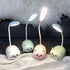 Cute Cat LED Desk Lamp for Kids, USB Rechargeable Reading Light, Portable Flexible Gooseneck Cartoon Desk Lamp (Green)