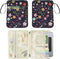 Floral Print Cute Book Sleeve, Waterproof PU Leather Travel Book Carrying Case, Book Protector Cover Bag with Zipper,