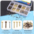 Glarks 1600Pcs Small Tiny Nails Kit, Wooden Screw Nail Gold Silver Bronze, 1x6mm, 1x8mm, 1x10mm Mini Nails for DIY