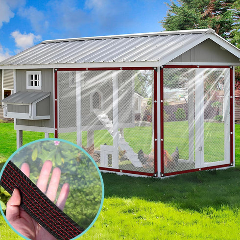 Ouckkhey 12x12 Grommets Clear Tarp Waterproof Tarps Heavy Duty Plastic Tarp with Clear Vinyl Tarps for Outdoor Patio