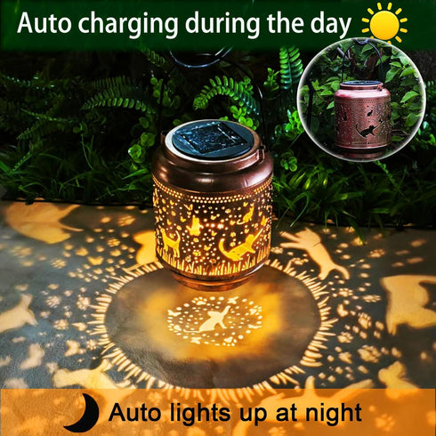 Neioaas Cat Solar Lantern - Waterproof Outdoor Hanging Lights, Perfect Cat Lover Gifts for Women & Men, Decorative