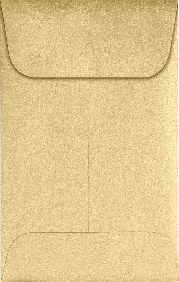 LUXPaper #1 Coin Envelopes | 50 Qty | 2 1/4" x 3 1/2" | Blonde Metallic | 80lb. Text