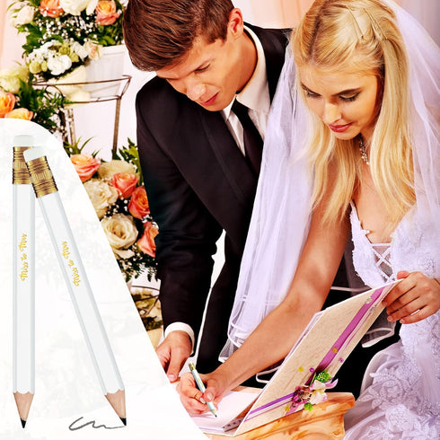 Chinco 72 Pieces Bridal Shower Game Pencils, Pre Sharpened Mini Short Pencils for Wedding Shower Favors