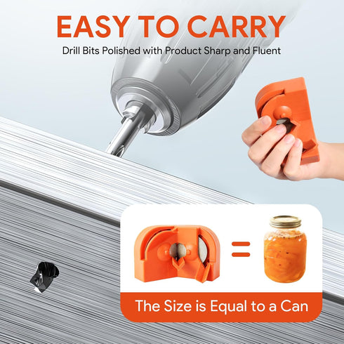 Multipurpose Drill Bit Sharpener for All Bits, Grinding Tool with 4 Wheels for Carbide, Masonry, High-Speed Steel
