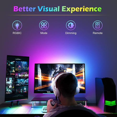 Setup, 5V Desk/PC/Monitor/Computer/Setup/Room WILLED RGB Under Monitor Light Bar, Gaming Lights for Gaming RGB Desk Led
