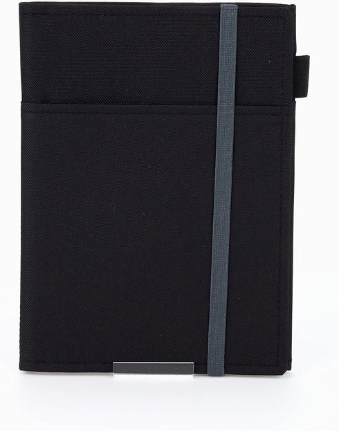 KOKUYO Systemic Cover Notebook, A5, B 6mm Ruled, 28 Lines, 50 Sheets, Twin Ring Edge, Black