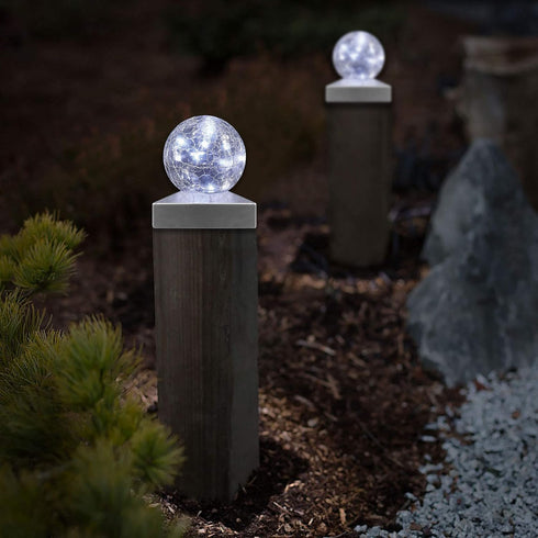 SUNNYPARK 4x4 2 Pack) Solar Post Cap Lights Deck Fence Outdoor Lighting for Garden, Patio (Cool White