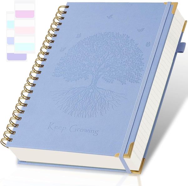 Spiral Notebook - College Ruled, 300 Pages, 8" x 10", B5 Hardcover Journals for Work & School (Blue)