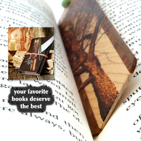 Winter Willow Tree Wooden Bookmark, Personalization Available, Made in USA