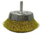 Weiler 14311 Crimped Wire Cup Brush, 2-3/4", 0.0118" Brass Fill, 1/4" Stem, Made in The USA