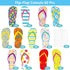 Fancy Land Flip-Flop Cutouts, Summer Bulletin Board Decorations for Back to School Classroom, 60Pcs