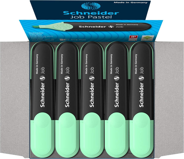 Schneider Pastel Job Highlighter Marker, Chisel Tip, Mint, Box of 10