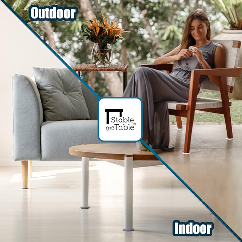 Table-12 Pack-Walnut Stable The Round, Furniture Leveler & Riser, Anti-Slip Sofa Gripper for Hardwood Floors, Floor
