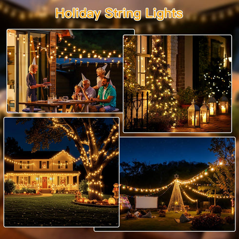 50FT 25+2 G40 Bulbs 2700K Ollny Outdoor String Lights, Waterproof Connectable Shatterproof Patio Lights with Edison