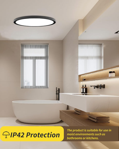 Bright Future Lighting 1Pack 16 Inch Dimmable Panel,32W 3840LM,2700K-6000K Remote Control LED Flush Mount Ceiling Light