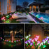 4 Pack 7 KOOPER Outdoor Solar Lights, Solar Garden Light with Bigger Lily Flowers, Waterproof Color Changing Solar