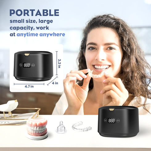 FTCIRA Ultrasonic Retainer Cleaner, 30W Professional Jewelry Cleaner, 230ML Portable Machine