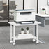 Lerliuo Under Desk Printer Stand, 2-Tier Mobile Printer Table with Storage Shelf and Lockable Wheels (White)