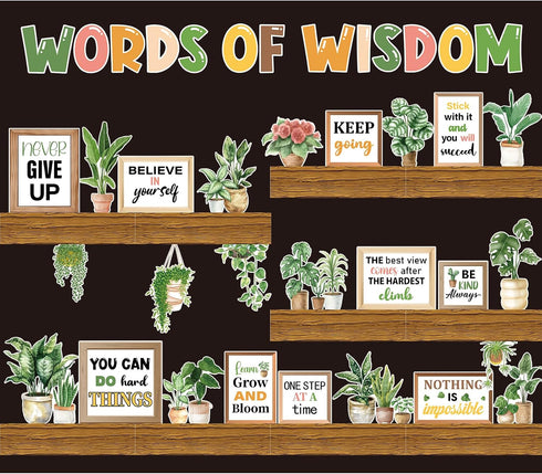 YUUIKLLE Plant Bookshelf Bulletin Board Set Motivational Flower Reading Bulletin Board Back to