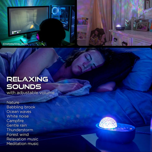 (65277) Enbrighten Galaxy Star Projector Multi-Color Aurora Nebula Space Lamp with Sleep Sounds and White Noise USB