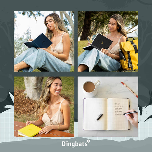 Dingbats* - Wildlife A6 Grid Pocket Notebook - PU Leather Hardcover Small Journal for Work, Travel, Elastic Closure