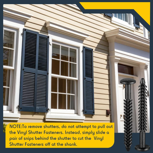 MorningRo 12 Pack Vinyl Shutter Fasteners Plastic Shutter Screws Window Shutters Exterior Spike Loks for Installing