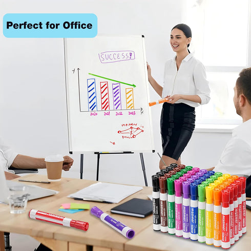50 Count 10 WOSWEL Dry Erase Markers Bulk, Chisel Tip Whiteboard Markers, Low Odor Thick Dry Erasable Markers, Assorted