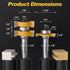 2 Set, 1/2 Inch 3 PCS Professional Tongue and Groove Router Bit Shank Teeth Adjustable T-Shape Wood Milling Cutter