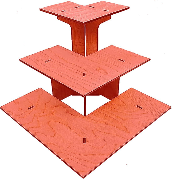 3-Tier Corner Retail Table Display Stand with Shelves | 3 Step Corner
