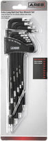 70257 Set 9-Piece Set T10-T50 S2 ARES - Extra Long Ball End Torx L-Key - Includes Sizes - Anti-Slip Textured Black